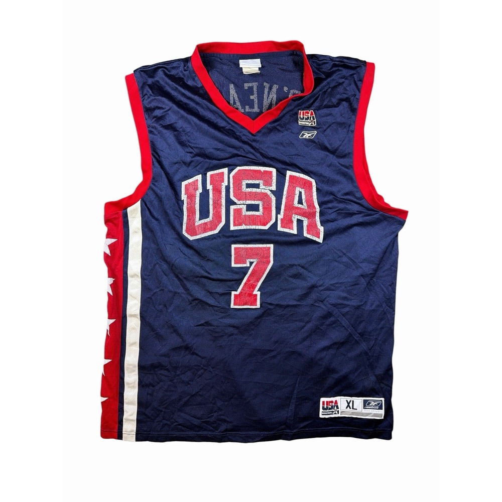 Reebok USA Basketball Shaquille O'Neal #7 Jersey Mens XL Dream Team Navy